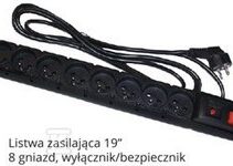 LISTWA ZASIL.19" 3M 8 GNIAZD - CZARNA