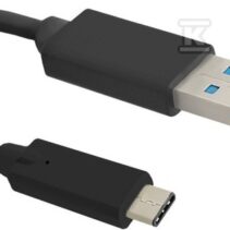 KABEL USB 3.1C MĘSKI USB 3.0A MĘSKI 1.